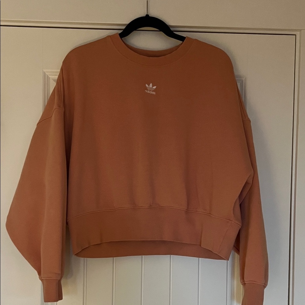 Adidas Dolman Sleeve Cropped Crewneck Sweatshirt – Peach – Size Small
